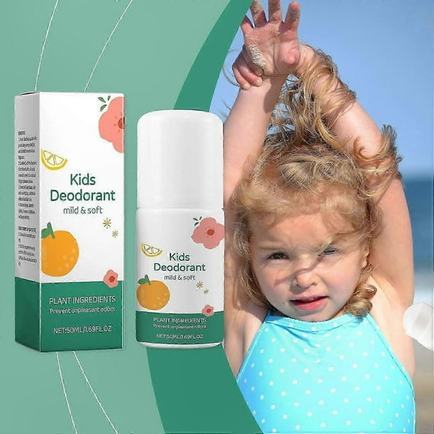 Gentle Aluminum-Free Deodorant for Kids & Teens, Hypoallergenic Armpit Cleansing Roller