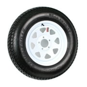 eCustomrim Trailer Tire Rim ST205/75D15 205/75 D LRC 4.5 in. Bolt Hole White Spoke Wheel