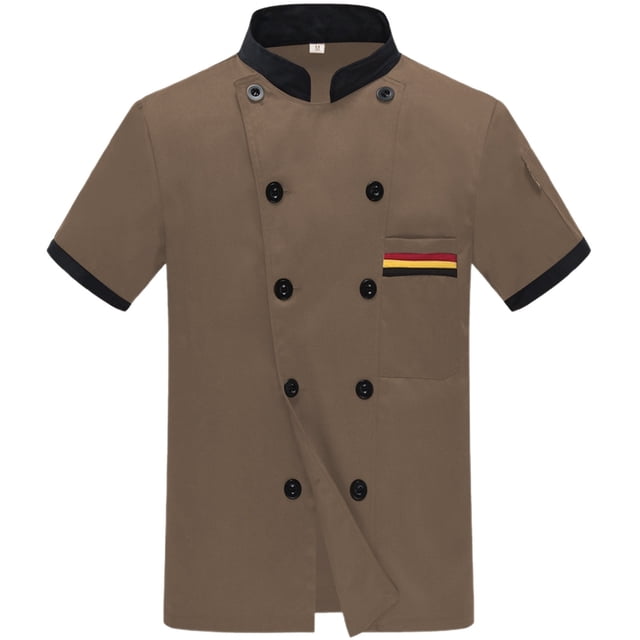 Double Chef Shirt Stand Collar Design Durable Kitchen Work Attire All Season Comfort Wear for Men