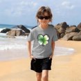 thumbnail image 4 of Girls Good Fortune Four Leaf Clover T-Shirt | Kids Short Sleeve St Patrick's Day Top | Soft Cotton Casual Graphic Tee (Gray, Sizes 4-12Y),Size 4 T, 4 of 9