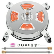 M MINGLE 14’’ Pressure Washer Surface Cleaner Attachment, Driveway Power Washer Accessory with 2 Extension Wand, 1/4" Quick Connect, 4000 PSI