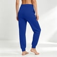 thumbnail image 6 of Women's Fleece Sweatpants Winter High Waisted Joggers Athletic Pants Casual Fall Drawstring Trousers with Pockets,Royal Blue 3XL, 6 of 8
