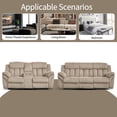 thumbnail image 2 of Bonzy Home Manual Recliner Loveseat, Theater Seating with Console, Cup Holders & Storage, Camel, 2 of 7