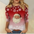 thumbnail image 2 of Aloohaidyvio Christmas Crew Neck Shirt for Women Funny Xmas 3/4 Sleeve Graphic Tee Holiday Family Party Winter Tops, 2 of 6