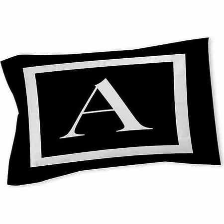 Thumbprintz Classic Block Monogram Sham, Black