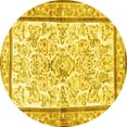 thumbnail image 1 of Ahgly Company Machine Washable Indoor Round Persian Yellow Traditional Area Rugs, 6' Round, 1 of 4