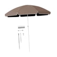 thumbnail image 3 of Sombrilla de patio, sombrilla de playa, 1,7 m, fácil de transportar, premium, con varillas resistentes, toldo para picnic al aire libre para juegos marrón, 3 of 8