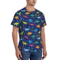 thumbnail image 2 of Bixox Men's Dinosaurs Adventure Printed Short Sleeve Skinny Athletic T-Shirt, 2 of 6