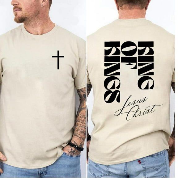 Jesus Is King Cross T-Shirt – Christian Faith Shirt, Inspirational Religious Gift, God Graphic Tee for Believers,Full Size ,Full Size