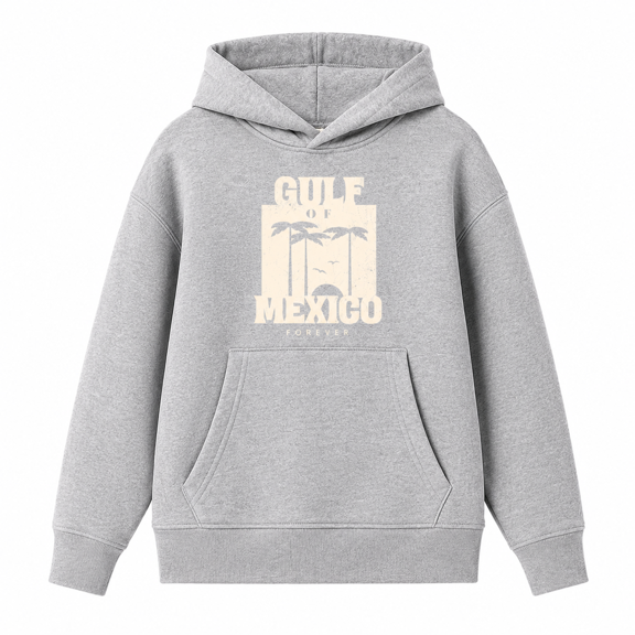 Gulf of Mexico Forever Youth Heather Gray Long Sleee Hoodie-Medium