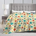 thumbnail image 3 of Mid Century Modern Atomic Retro Blanket, Soft Blankets Flannel Bed Throw Cozy Lightweight Plush Gifts for Women Men Boys Girls Sofa Couch Bedroom Living Rooms Warm All Season, Home Decor, 80"X60", 3 of 6