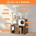 thumbnail image 6 of Modern 67" Cat Tree with Hidden Litter Box Enclosure, Multi-Level Tower with Sisal Scratching Posts, Hammock & Plush Perch for Small/Medium Cats (Fits Standard Litter Boxes), 6 of 8