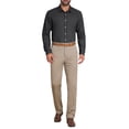 thumbnail image 2 of Camisas de vestir de negocios de manga larga con botones para hombres, rayas, S, negro, 2 of 5