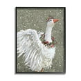 thumbnail image 2 of Stupell Industries Winter Goose Seasonal Botanicals Holiday Painting Gray Framed Art Print Wall Art, 2 of 5