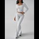 thumbnail image 4 of Conjuntos de Salón para Mujer, Conjuntos Casuales Y2K de 2 Piezas, Tops Cortos de Corta, Pantalones Acampanados con Pliegues y Chándales. Gris M, 4 of 10