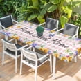 thumbnail image 2 of Spring Wildflowers Table Cloths for 8 Foot Rectangle Tables, Watercolor Floral Butterflies Pink Plaid Patio Waterproof Elastic Fitted Tablecloths, Washable Rectangular Table Cover for Camping, 2 of 8