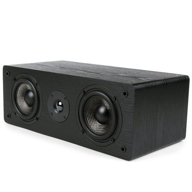 Micca MB42-C Altavoz de canal central para cine en casa sonido envolvente pasivo de 2 vías (negro cada uno)