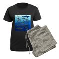 thumbnail image 5 of CafePress - Shark Gathering Women's Dark Pajamas - Women's Short Sleeve Print T-Shirt and Pants Dark Cotton Pajama Set, 5 of 7