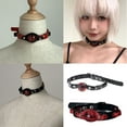 thumbnail image 2 of Eye Catching Unisex Choker Punk Styles Soft PU Leather Short Collar Chain Adjustable Length Necklace Jewelry for Party, 2 of 8