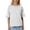 White, variant on Half Sleeve Tops For Women Loose Solid Color Crew Neck Elbow Length T Shirts Comfortable Basic Work Tee Vacation Clothes S