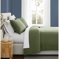 thumbnail image 6 of Brooklyn Loom Essential 100% Cotton Washed Softness 3-Piece Full/Queen Quilt Set in Green, Solid Color, OEKO-TEX Certified, 6 of 10