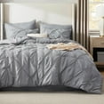 thumbnail image 6 of U by Bedsure Queen Comforter Set - 7 Pieces Grey Comforters , Pintuck Bedding Sets for All Season, Bed in a Bag with Flat Sheet and Fitted Sheet, Pillowcases & Shams, 6 of 10