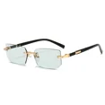 thumbnail image 1 of Typpkmm Rimless Sunglasses Rectangle Fashion Popular Women Men Shades Small Square Sun Glasses for Female Male Summer Traveling Oculos, 1 of 7