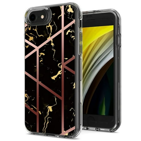 Marble Series Dual Layer Designer Case for iPhone SE (3rd gen & 2nd gen) and iPhone 8/7/6S/6 - Black Gold