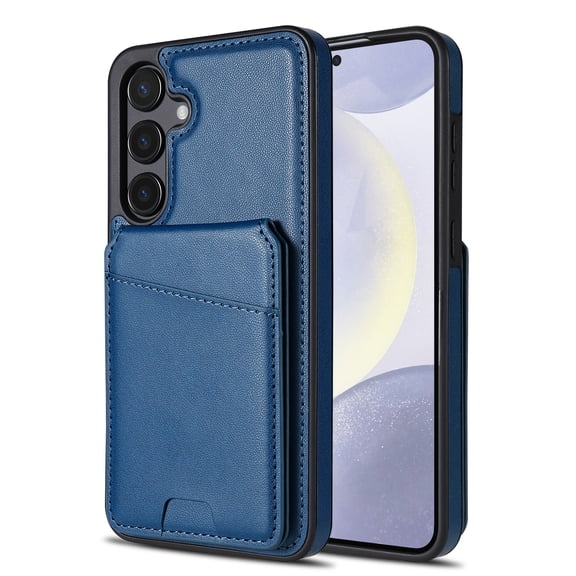 Compatible With Samsung Galaxy S25 Magnetic Detachable Wallet Case,PU Leather Back Flip Kickstand,[Compatible With Magsafe],With Card Slots,Shockproof Rugged Phone Case Cover,Blue