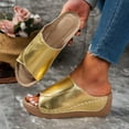 thumbnail image 6 of Ladies Fashion Walking Sandal Leather Toe Thick Sole Casual Sandals And Slippers Slingback Open Toe Wedges High Heels Beach Sandals Slippers, 6 of 7