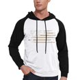 thumbnail image 3 of Men's Dark Color Hooded Sweatshirt with Long Flag Print, Casual Drawstring Pullover Including Pockets, Fall Spring Versatile Streetwear,White,5XL, 3 of 7