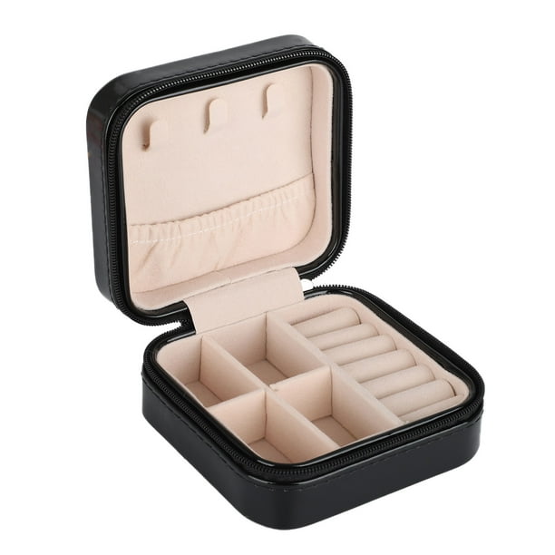 TSV Jewelry Storage Box, Small Travel Jewelry Box Organizer Display Case, Faux Leather