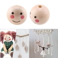 thumbnail image 3 of Aellinatey 100pcs Wood Doll Head Beads DIY Jewelry Making Crafts Cute Smiling Face Loose, 3 of 13