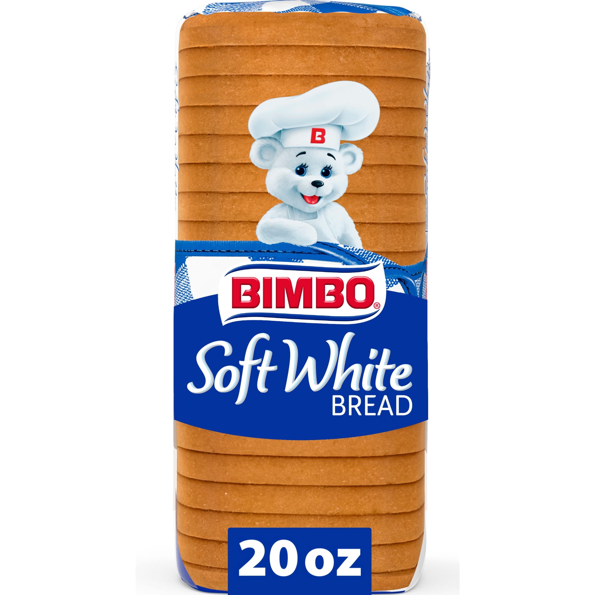 Bimbo Soft White Bread, 20 oz, White Bread, Bag