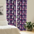 thumbnail image 3 of Ambesonne Floral 4-Panel Curtains, Wild Pointed Petal Flowers, 56"x95", Plum and Multicolor, 3 of 4