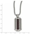thumbnail image 3 of Stainless Steel Necklace with Pendants Chain Edward Mirell Marsala Carbon Fiber Dog Tag 20 inch 21 mm, 3 of 3