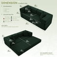 thumbnail image 6 of Folding Sofa Bed,Convertible Couch Bed with 3 Pillows,3-Seat Floor Sofa & Mattress,Modular Futon Couch for Living Room,Guest Room,Dorm,Home Office - No Assembly (Dark Green,79in), 6 of 11