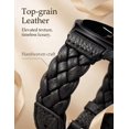 thumbnail image 4 of Wearlizer Leather Band Compatible with Samsung Samsung Galaxy Watch 9/8 40mm 44mm/ 8 Classic 46mm Band Women, Handwoven Braided Genuine Leather Soft Thin Wristband, 4 of 7