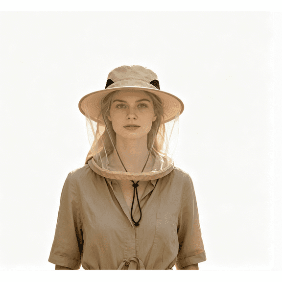 Foldable Mesh Sun Hat Mosquito Proof Fishing Cap Breathable Adjustable Outdoor Hat with Removable Face Neck Flap for Men Women Hiking Travel Summer Outdoor