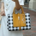 thumbnail image 2 of MKF Collection Yuliana Women's Satchel Bag with Wallet, Checkered Vegan Leather Handbag Purse Set by Mia K. - Pink, 2 of 9