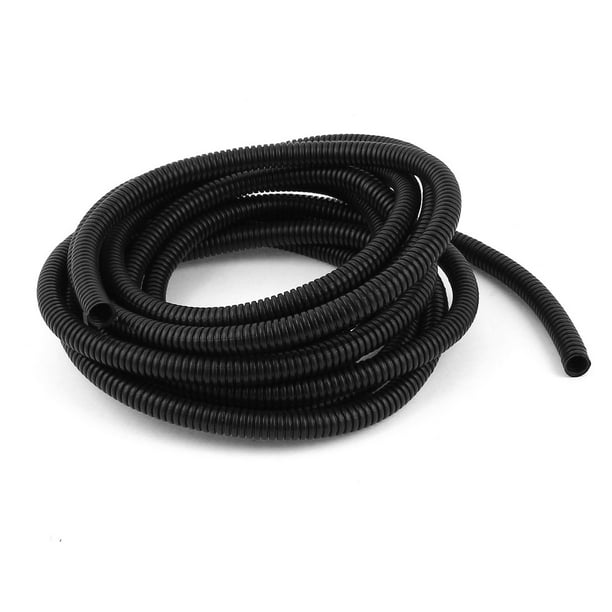 Tubo de Conduit Corrugado Flexible de plástico de 5 M 10 x 13 mm para Jardín, Fábrica, Oficina Negro