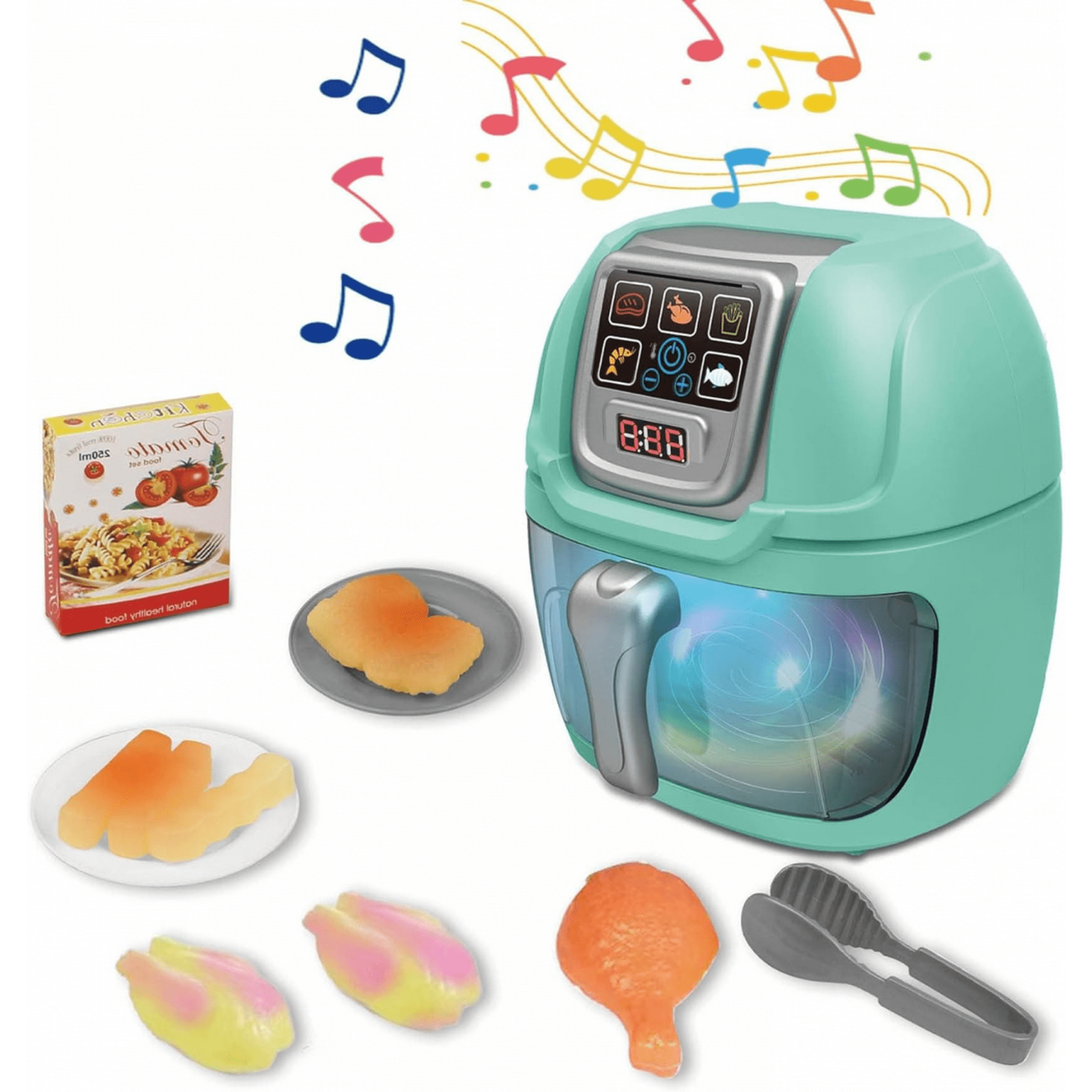 Pretend Play Kitchen Wooden Toy Set For Kids With Realistic Light And Sound