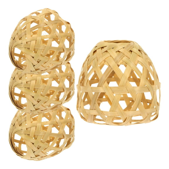 4 Pcs Bamboo Lampshade Pendant Light Replacement Ceiling Fan Covers Woven Lights