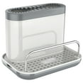 thumbnail image 3 of MR. SIGA Sink Caddy, Kitchen Sink Organizer Sponge Brush Holder with Drip Tray, White & Gray, 3 of 8