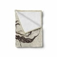 thumbnail image 2 of Oyster Soft Flannel Fleece Throw Blanket, Sketched Virginica Atlantic Oysters on Polka Dot Background, Cozy Plush for Indoor and Outdoor Use, 50" x 60", Dark Brown Azure Blue, by Ambesonne, 2 of 6
