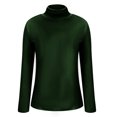 thumbnail image 5 of ZQGJB Plus Size Women's Mock Turtle Neck Slim Fit Long Sleeve T Shirt Tight Tops Tee Lightweight Comfy Basic Solid Plain T-Shirts Tunic Blouse Green XL, 5 of 5