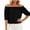 Black, variant on WAGUTH Women's Off The Shoulder Blouses Ruffle Trim Cute Puff Sleeve Casual Tops for Summer Daily Wear,Red,S