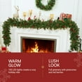 thumbnail image 2 of Joyfy 9FT Christmas Garlands with 100 LED, 27 Pine Cones, 27 Red Berries, 8 Modes for Outdoor Indoor Xmas Decoration Fireplace Stairs Doorway Railings Decor, Battery Operated, 2 of 7