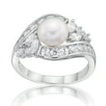 thumbnail image 2 of Jay Heart Designs 925 Sterling Silver Fancy Freshwater Pearl with Simulated White Diamond accent Ring, 2 of 2
