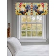 thumbnail image 3 of Retro Rooster Curtain Valances for Windows, Sunflower Animals Farmhouse Plaid Kitchen Valance Window Treatment, Light Filtering Block Curtains for Bathroom/Bedroom/Living Room 54'' x 18'', 3 of 9